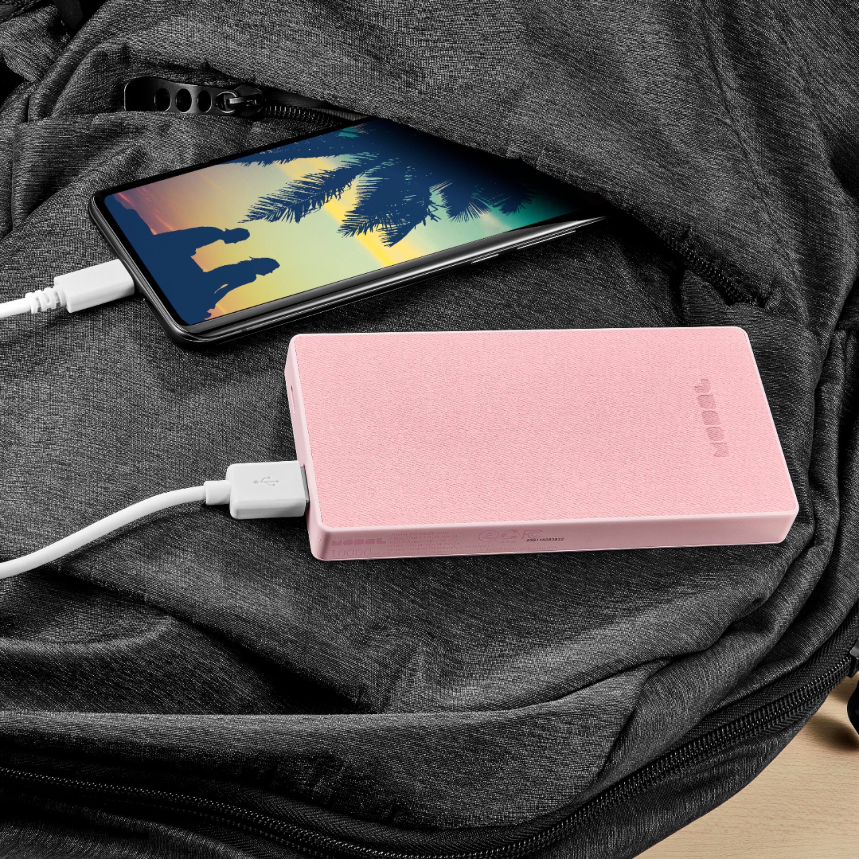 Alt View 16. Modal™ - 10,000 mAh Portable Charger for Most USB Devices - Peach.