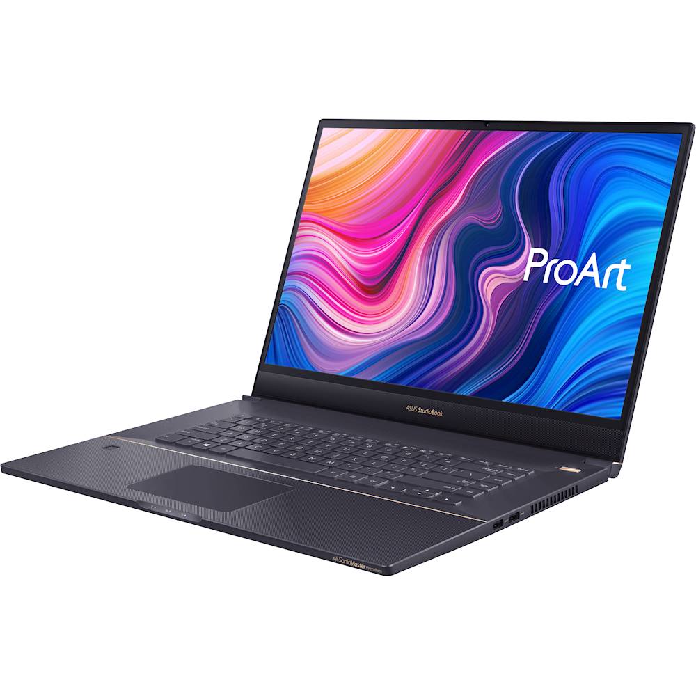 Left View: ASUS - ProArt StudioBook 17" Laptop - Intel Core i7 - 32GB Memory - NVIDIA GeForce RTX 2060 - 1.024TB SSD - Star Gray