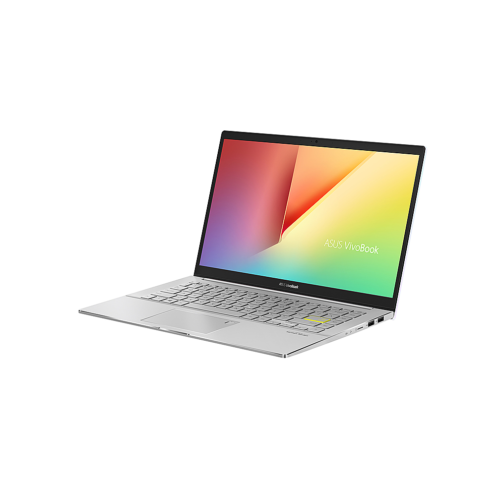Left View: ASUS - VivoBook S14 14" Laptop - Intel Core i5 - 8GB Memory - 512GB SSD - Dreamy White Metal