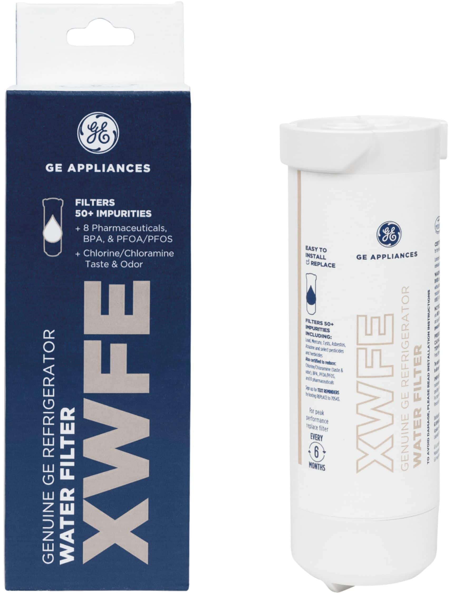 GE - Genuine XWFE Refrigerator Water Filter For Select French Door & Side-by-Side Models - White