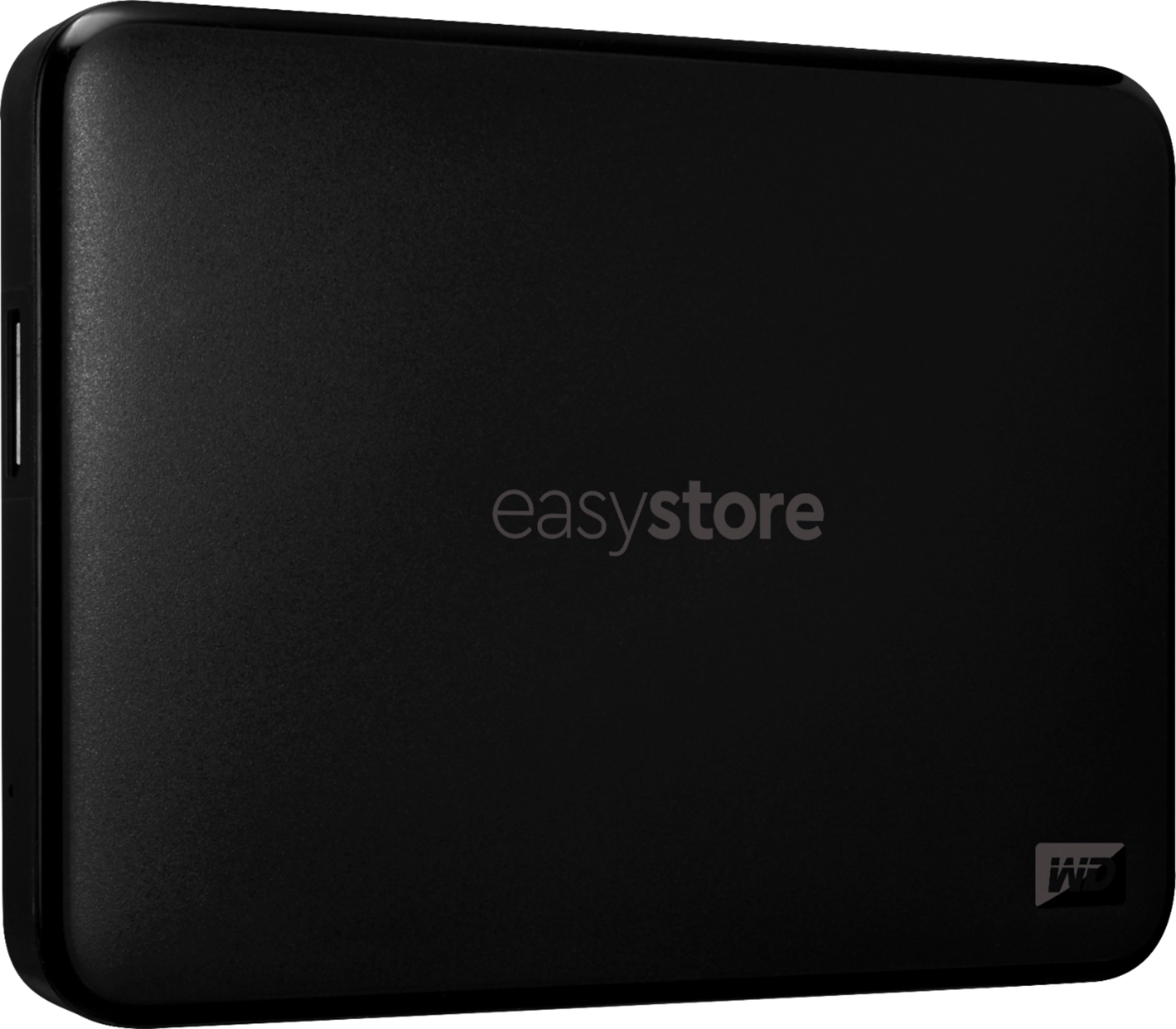 Left View: WD - Easystore 1TB External USB 3.0 Portable Hard Drive - Black