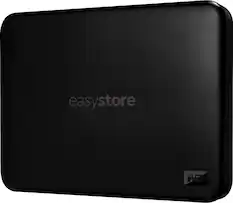 Front. WD - Easystore 1TB External USB 3.2 Gen 1 Portable Hard Drive - Black.