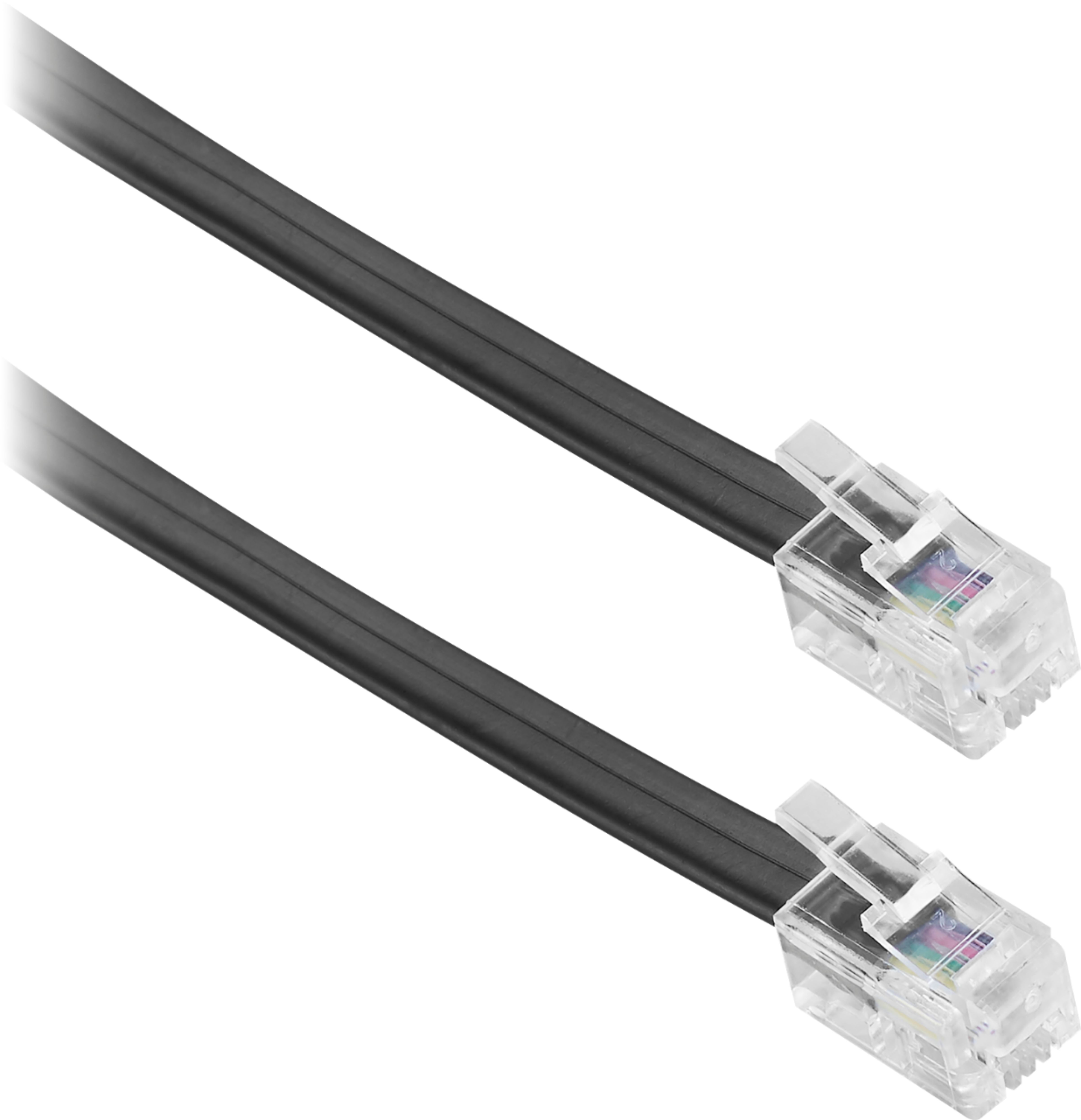Left View: Insignia™ - 25' Phone Cable - Black
