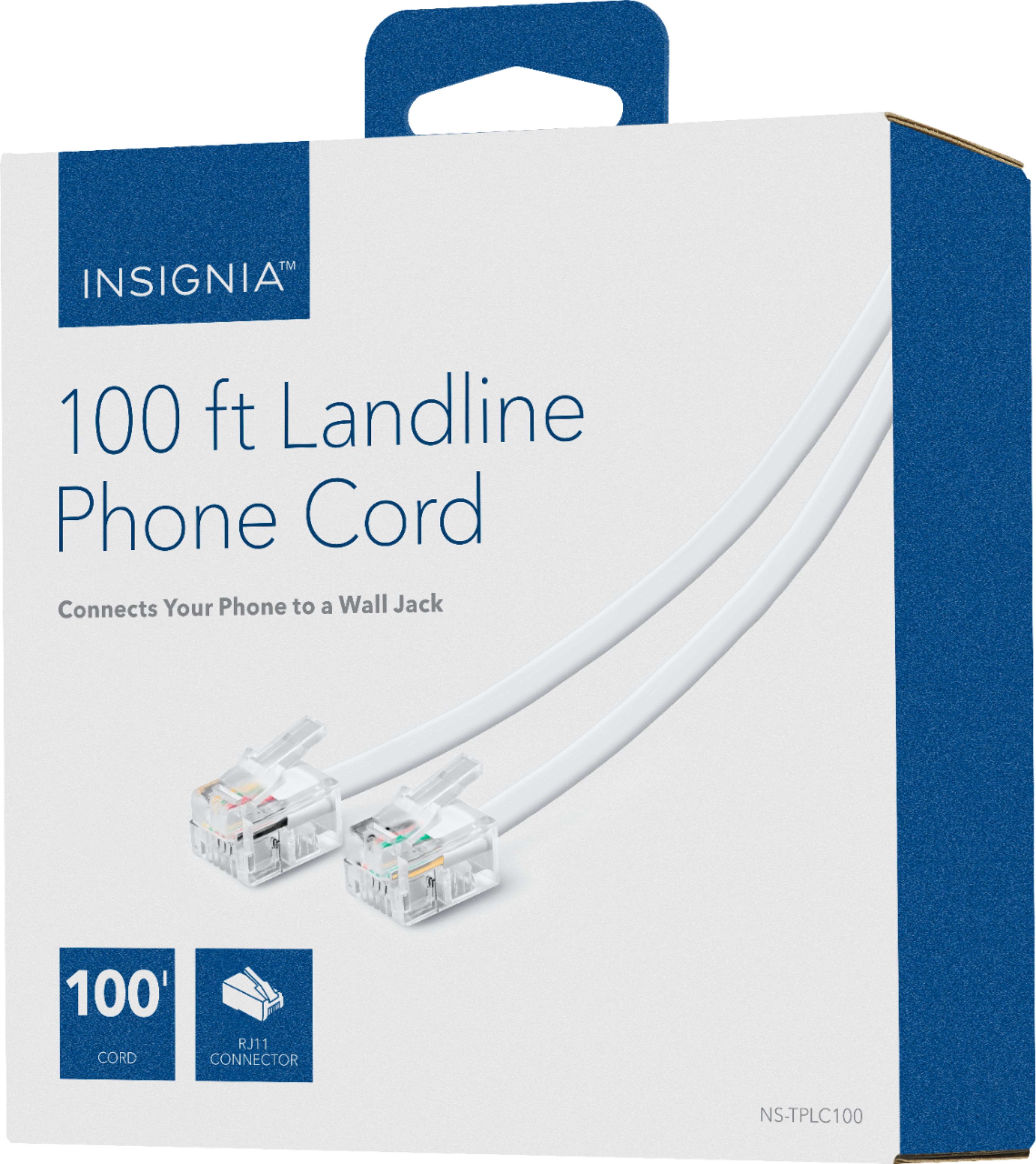 Alt View 13. Insignia™ - 100' Landline Phone Cord - White.
