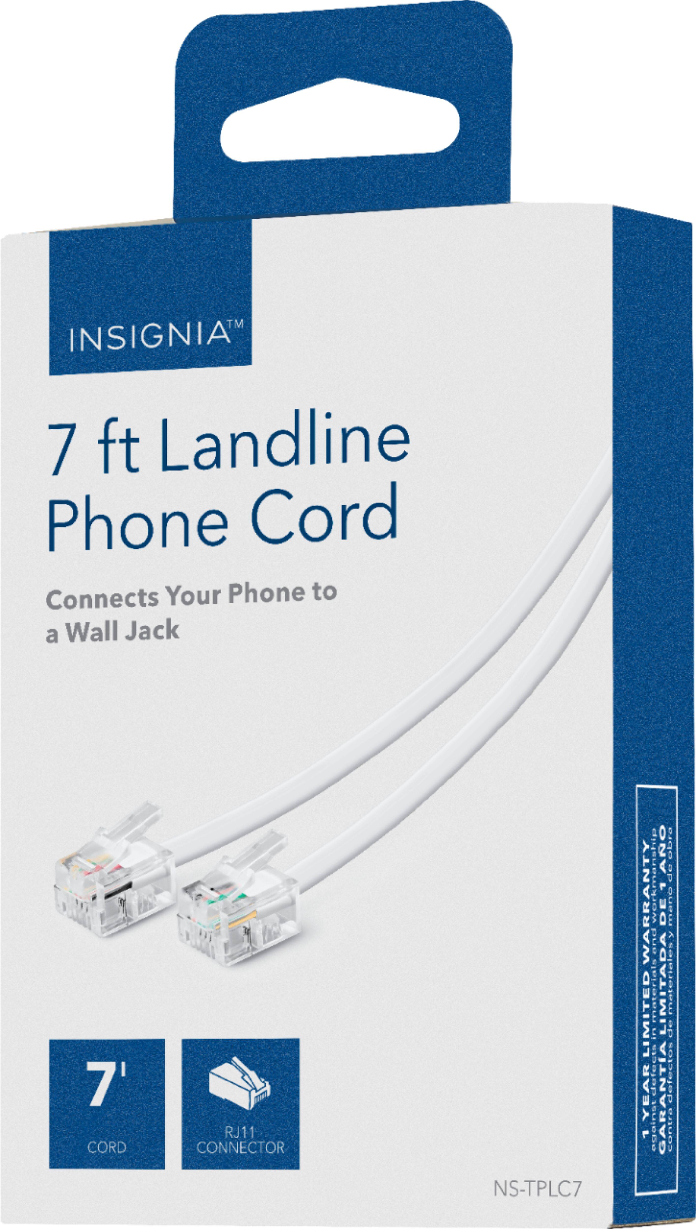 Alt View 13. Insignia™ - 7' Landline Phone Cord - White.