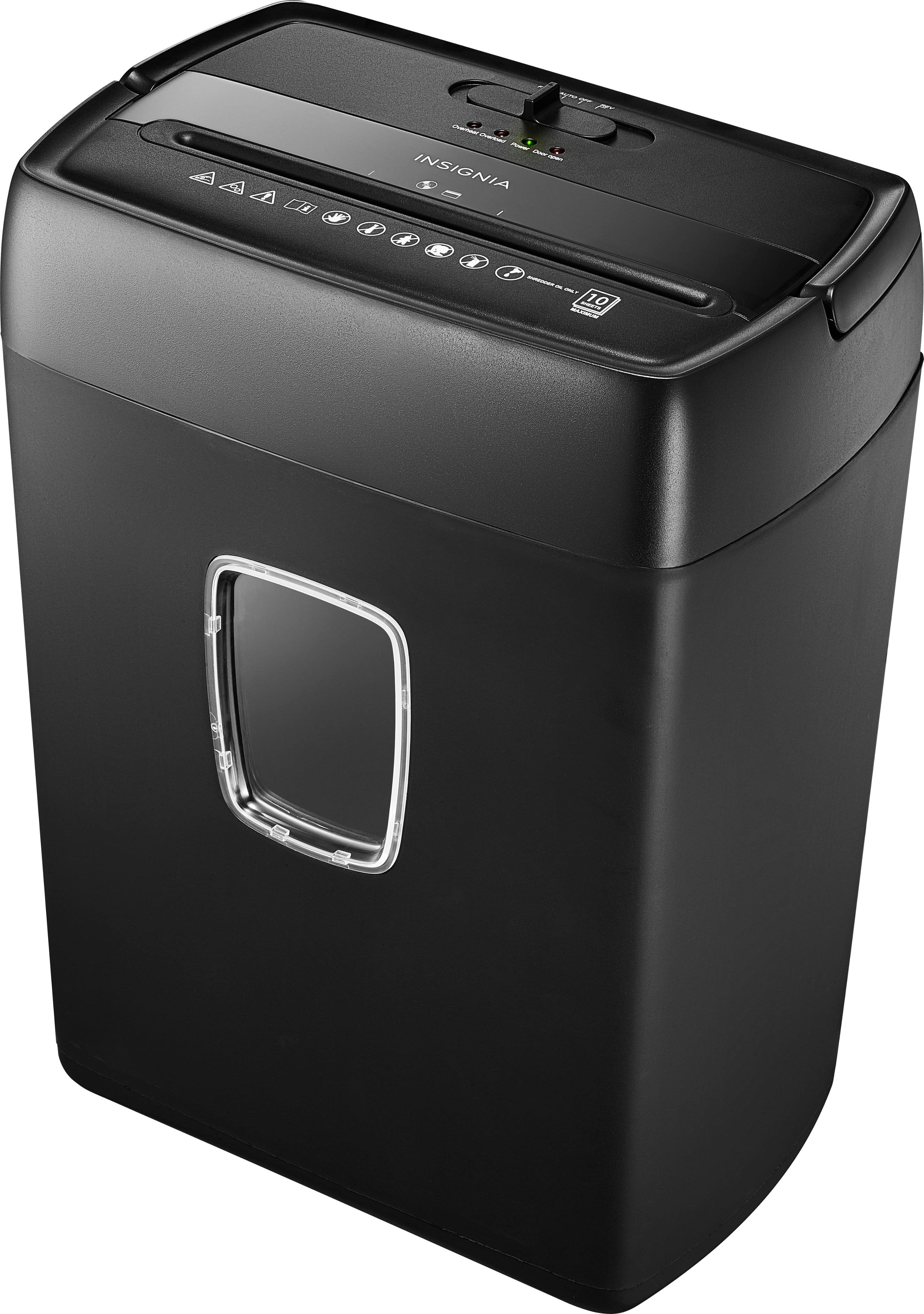 Insignia™ - 10-Sheet Crosscut Paper/CD Shredder - Black - Front_Zoom