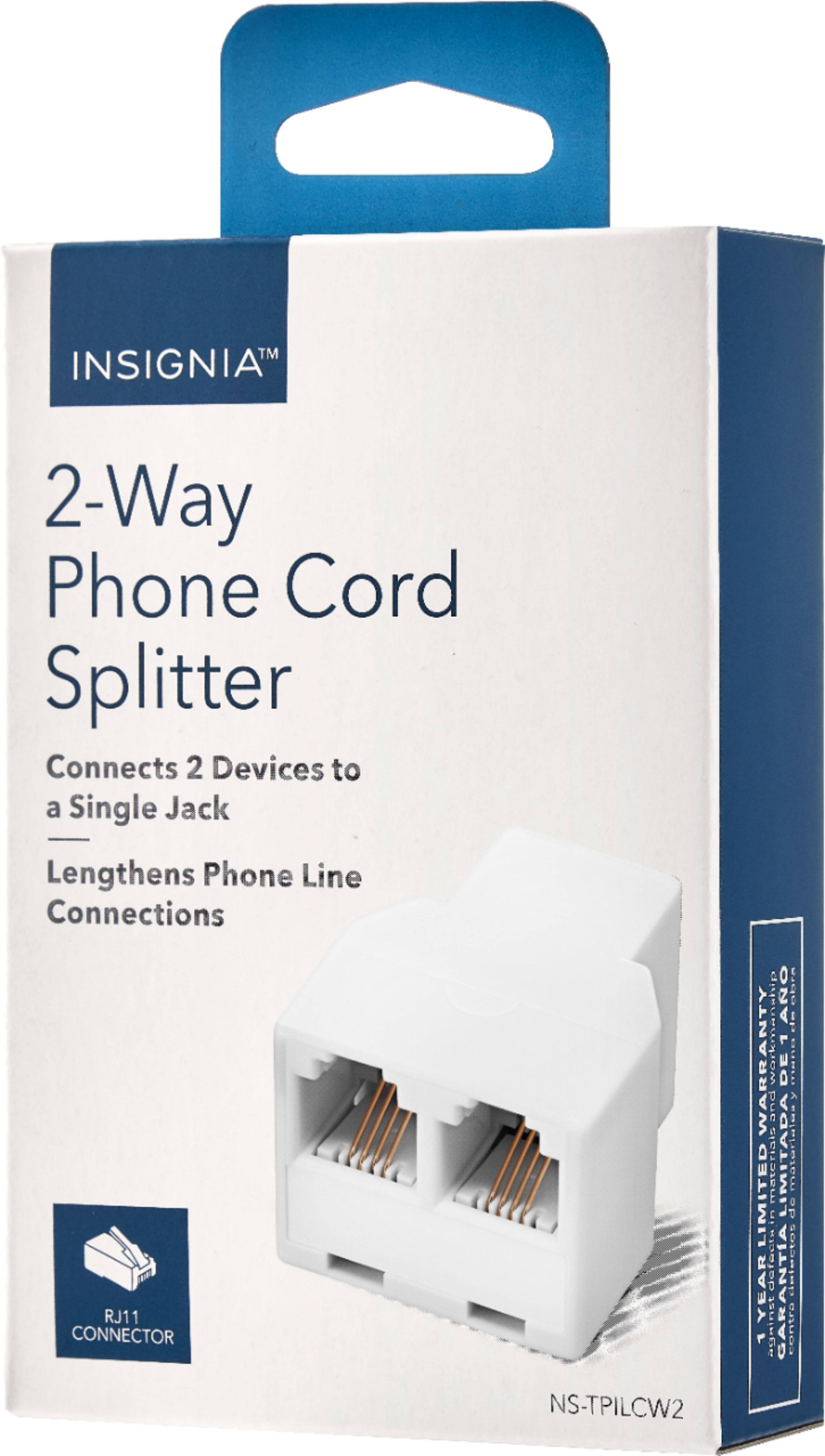 Alt View 11. Insignia™ - 2-Line Phone Cord Splitter - White.