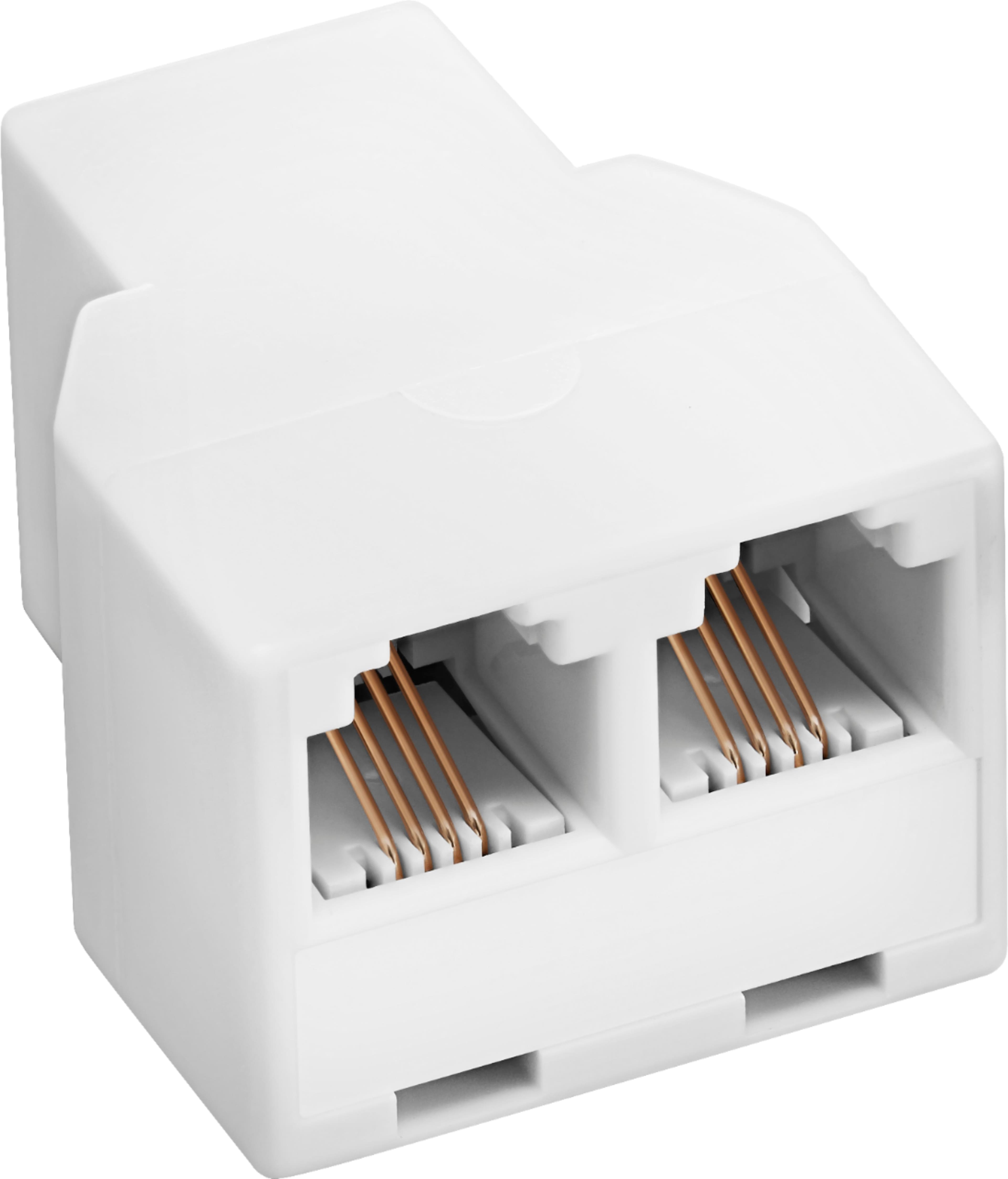 Left. Insignia™ - 2-Line Phone Cord Splitter - White.