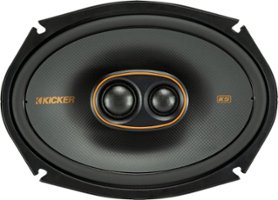 KICKER - KS Series 6" x 9" 2-Way Car Speakers with Polypropylene Cones (Pair) - Black - Front_Zoom