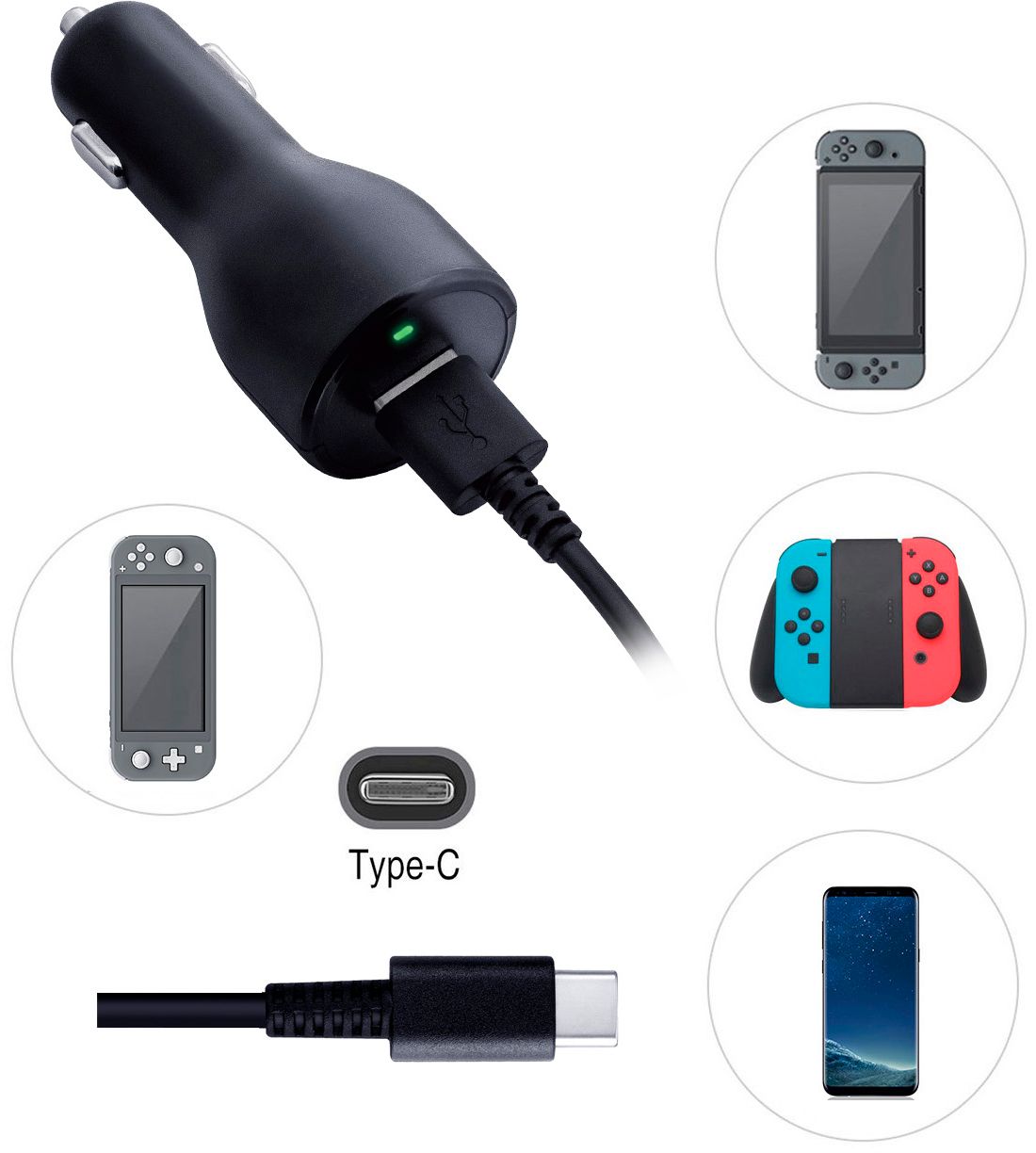 Rocketfish™ USB-C Mobile Power Kit For Nintendo OLED & Switch Lite Black RF-NSPWRPK - Best Buy