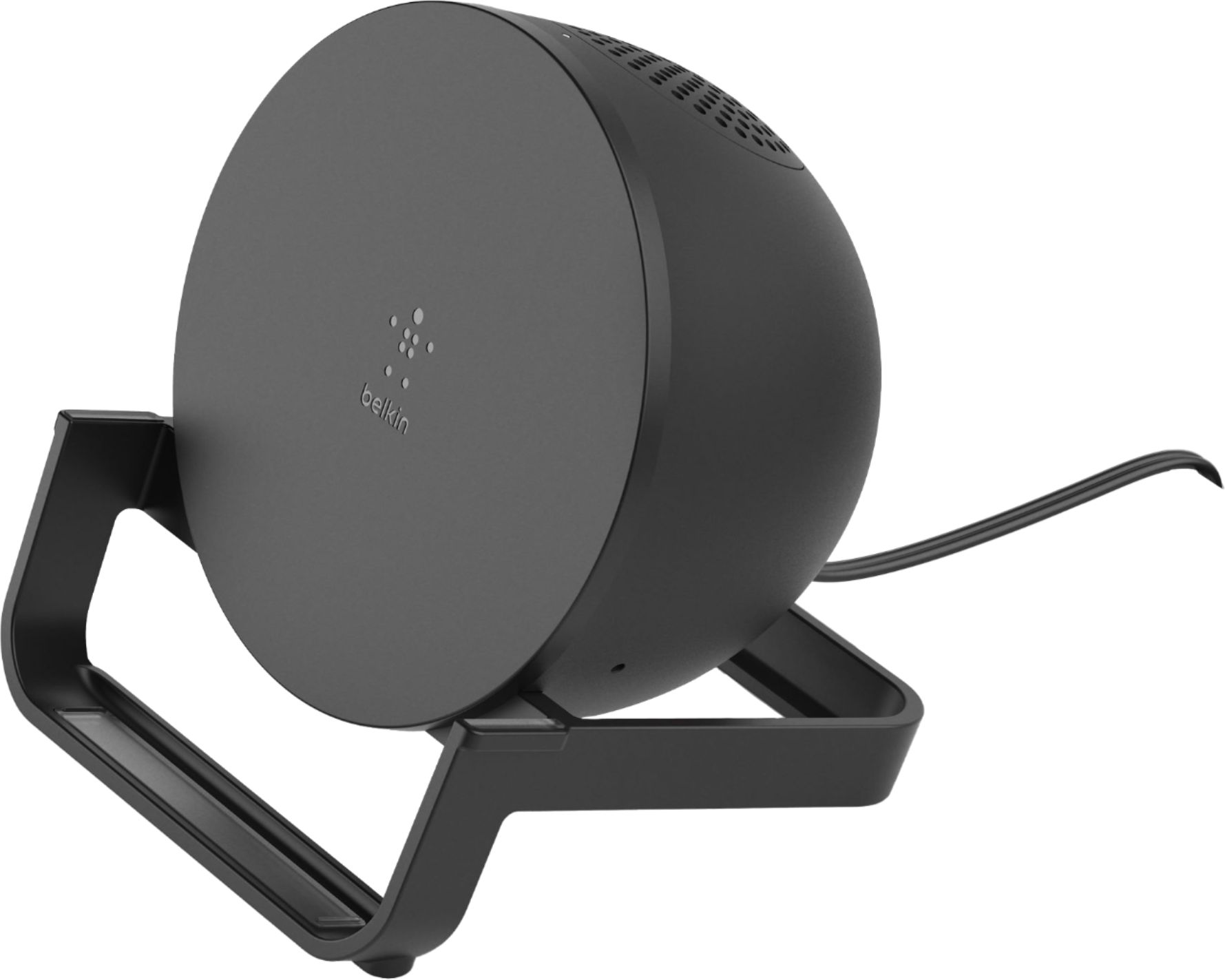 Angle View: Belkin 10W Wireless and Bluetooth Speaker Stand - Black