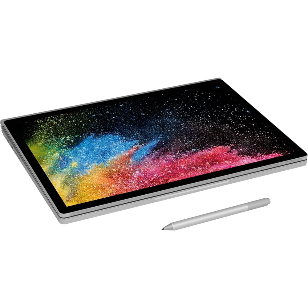 Left View: Microsoft - Surface 2-in-1 13.5" Refurbished Touch-Screen Laptop - Intel Core i5 - 8GB Memory - 256GB SSD - Silver