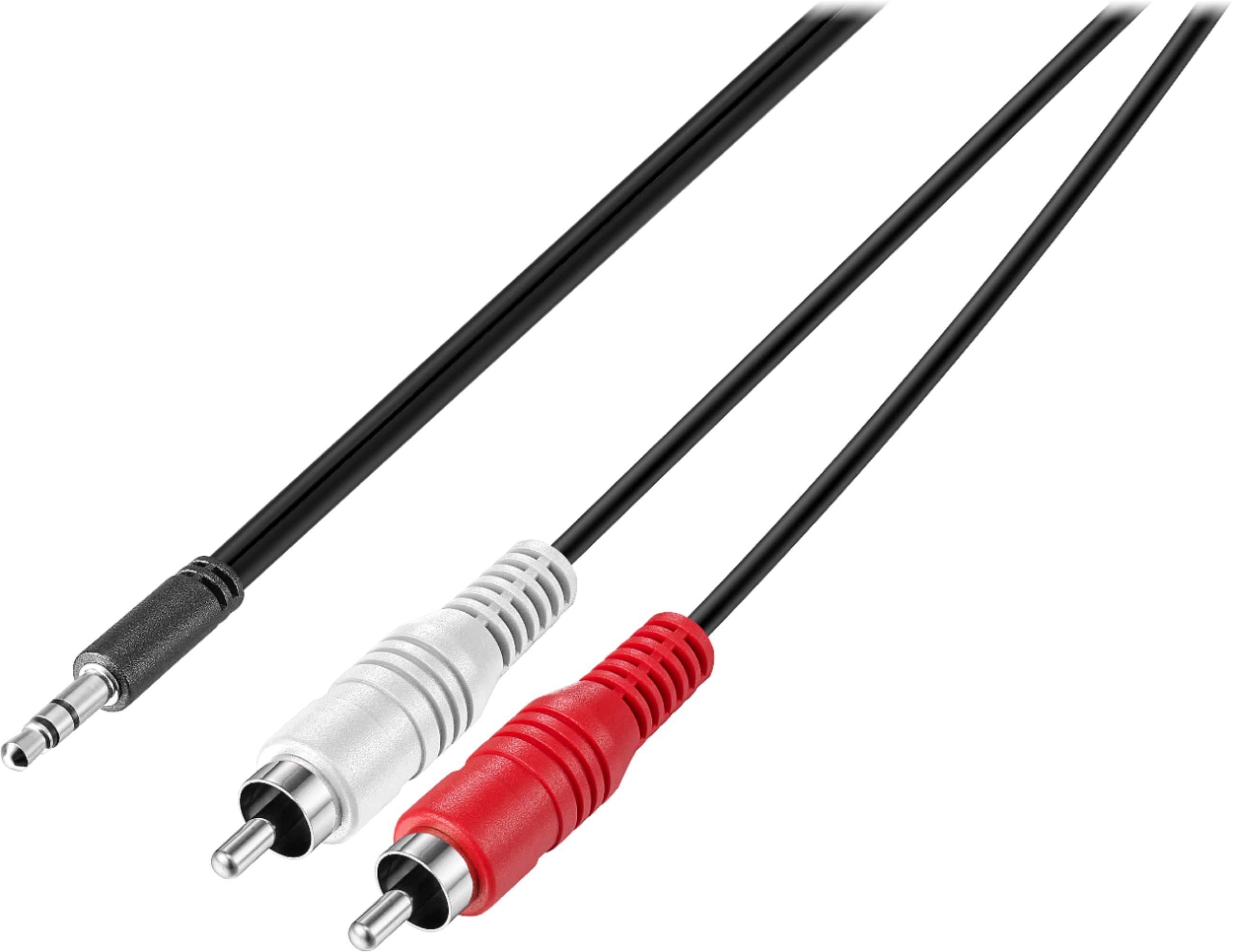 Insignia™ - 6' 3.5 mm to Stereo Audio RCA Cable - Black - Front_Zoom