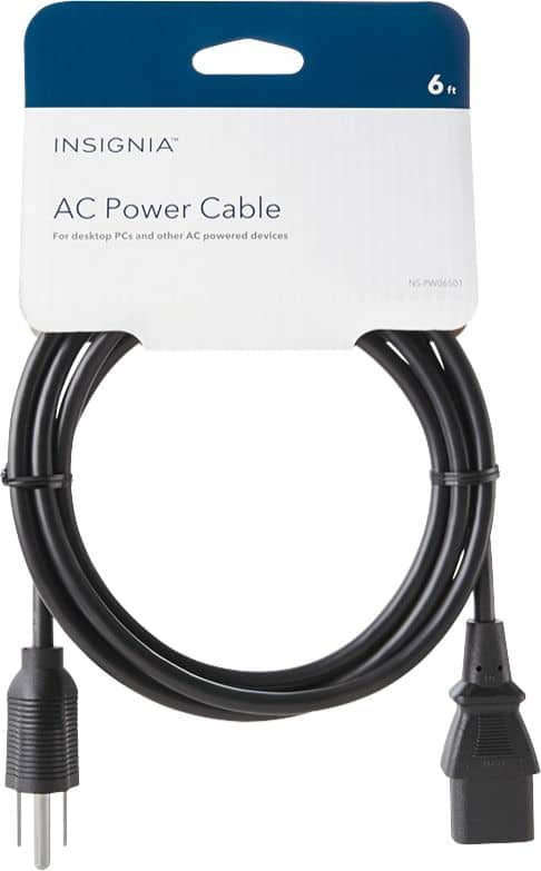 Alt View 1. Insignia™ - 6' Computer AC Power Cable - Black.
