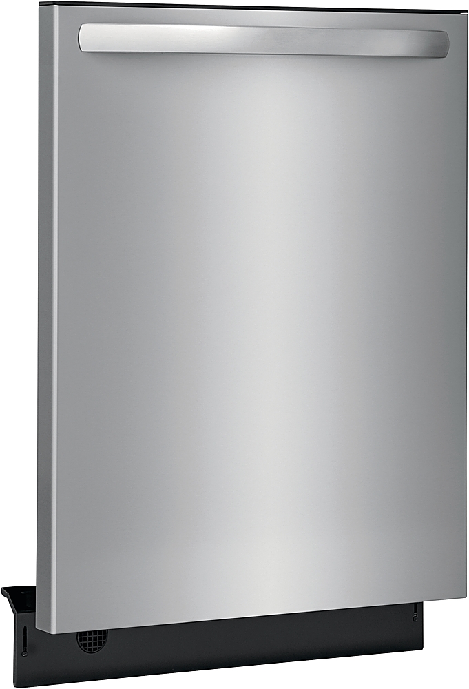 Angle View: GE - Top Control Built In Dishwasher with Sanitize Cycle and Dry Boost, 50 dBA - Stainless Steel