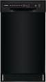 Frigidaire - 18" Compact Front Control Built-In Stainless Steel Tub Dishwasher with PowerPlus Cycle, 52 dBA - Black