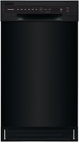 Frigidaire - 18" Compact Front Control Built-In Dishwasher with Stainless Steel Tub, 52 dBA - Black - Front_Zoom