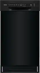 Frigidaire - 18" Compact Front Control Built-In Stainless Steel Tub Dishwasher with PowerPlus Cycle, 52 dBA - Black - Front_Zoom