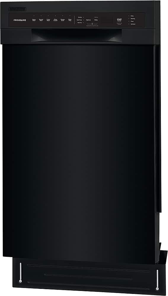 Left. Frigidaire - Frigidaire 18" Compact Front Control Built-In Dishwasher with Stainless Steel Tub, 52 dba - Black.