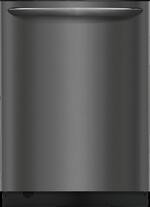 Frigidaire - Gallery 24" Compact Top Control Built-In Dishwasher with Stainless Steel Tub, 3rd Rack, 49 dBA - Black stainless steel - Front_Standard