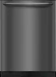 Frigidaire - Gallery 24" Top Control Built-In Stainless Steel Tub Dishwasher with 3rd Rack, OrbitClean Wash Cycle, and 49 dBA - Black - Front_Zoom