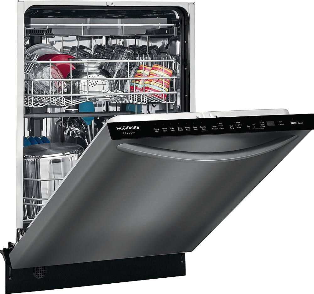 Alt View 1. Frigidaire - Gallery 24" Top Control Built-In Dishwasher with Stainless Steel Tub, 49 dba - black.