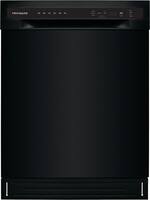 Frigidaire - 24" Compact Front Control Built-In Dishwasher with Stainless Steel Tub, 52 dBA - Black - Front_Standard