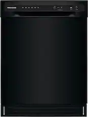 Front. Frigidaire - 24" Compact Front Control Built-In Dishwasher with Stainless Steel Tub, 52 dBA - Black.