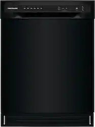 Frigidaire - 24" Compact Front Control Built-In Stainless Steel Tub Dishwasher with Sanitize Cycle, 52 dBA - Black - Front_Zoom