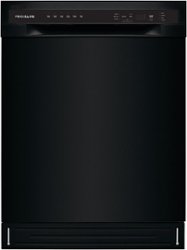 Frigidaire - 24" Compact Front Control Built-In Dishwasher with Stainless Steel Tub, 52 dBA - Black - Front_Zoom