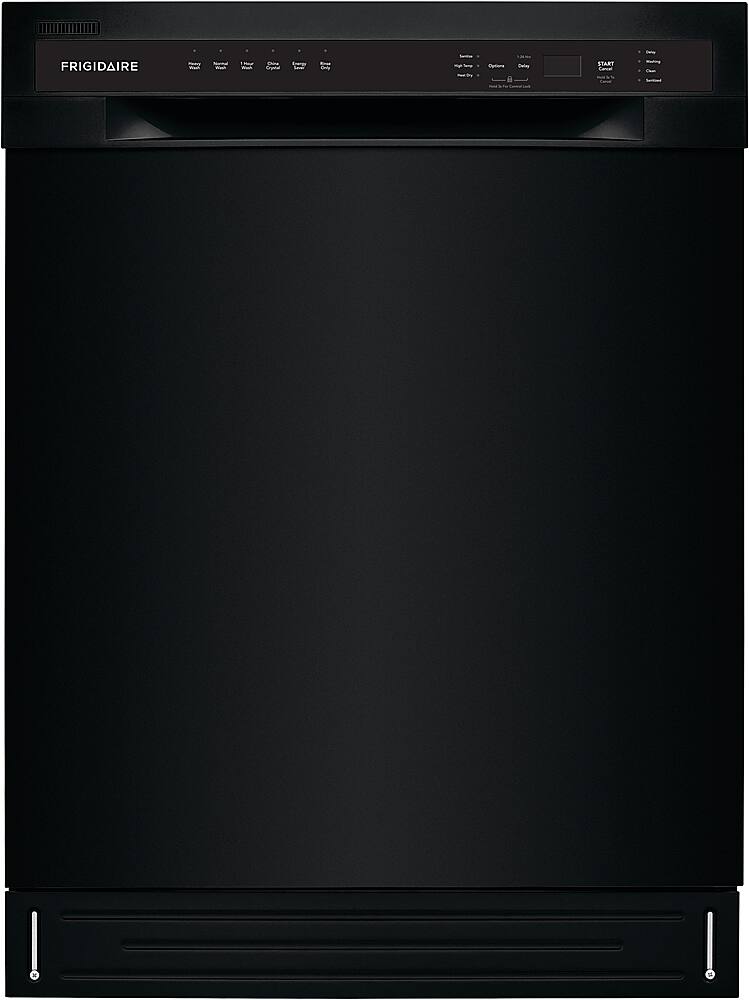 Frigidaire - 24" Compact Front Control Built-In Stainless Steel Tub Dishwasher with Sanitize Cycle, 52 dBA - Black