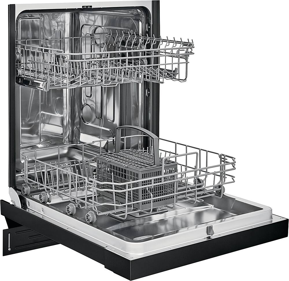 Alt View 11. Frigidaire - 24" Compact Front Control Built-In Dishwasher with Stainless Steel Tub, 52 dBA - Black.