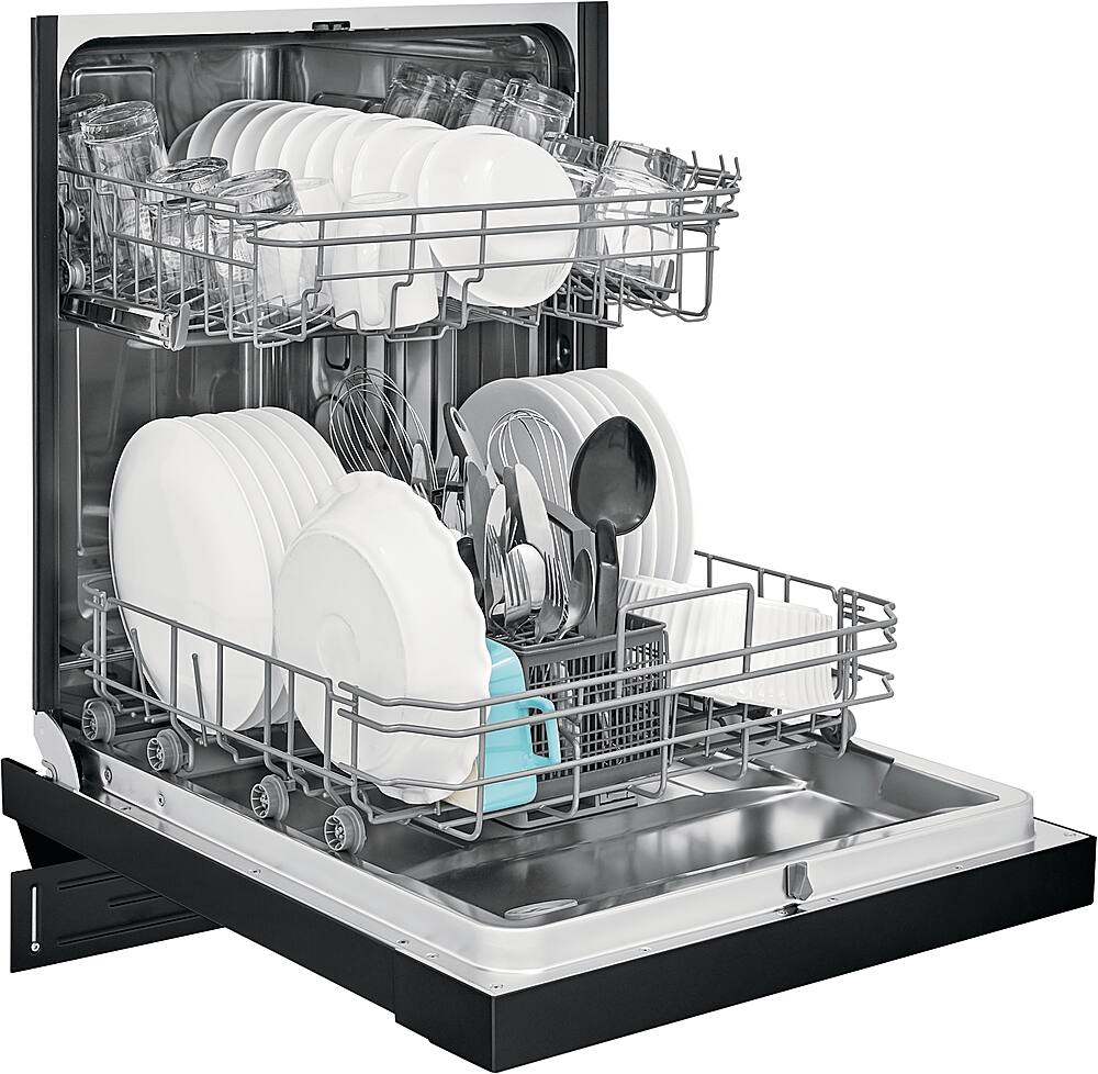 Alt View 13. Frigidaire - 24" Compact Front Control Built-In Dishwasher with Stainless Steel Tub, 52 dBA - Black.