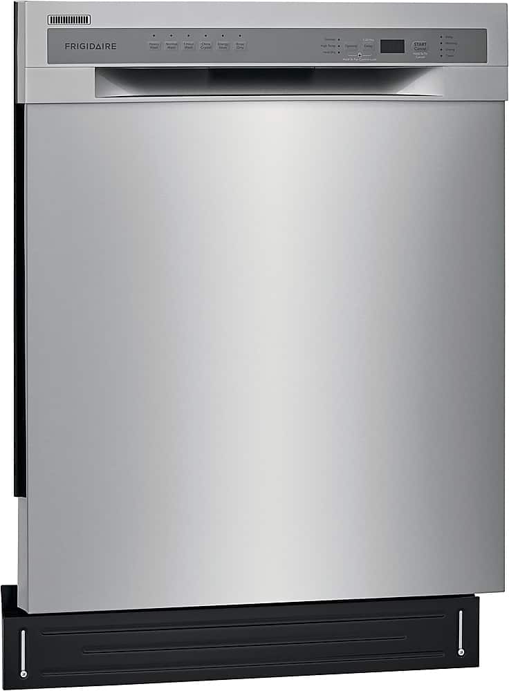 Angle. Frigidaire - 24" Compact Front Control Built-In Dishwasher with Stainless Steel Tub, 52 dBA - Stainless Steel.