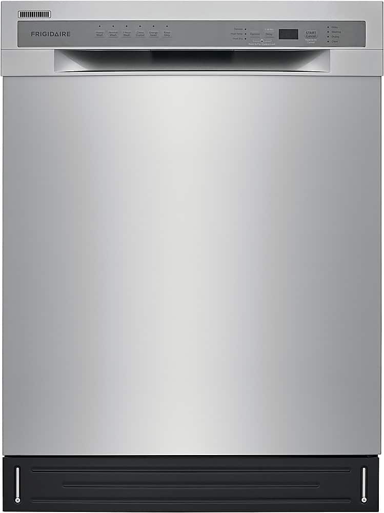 Front. Frigidaire - 24" Compact Front Control Built-In Dishwasher with Stainless Steel Tub, 52 dBA - Stainless Steel.