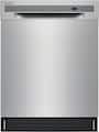 Frigidaire - 24" Compact Front Control Built-In Stainless Steel Tub Dishwasher with Sanitize Cycle, 52 dBA - Stainless Steel