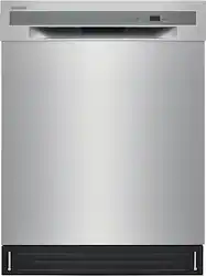 Frigidaire - 24" Compact Front Control Built-In Tub Dishwasher with Sanitize Cycle, 52 dBA - Stainless Steel - Front_Zoom