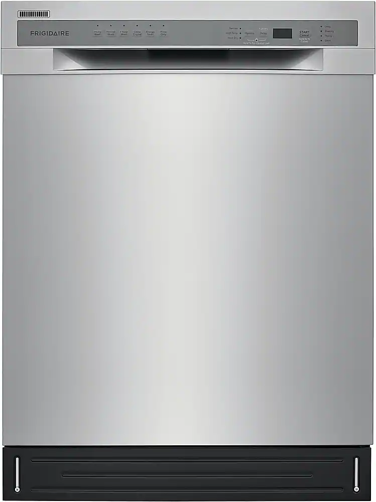 Frigidaire - 24" Compact Front Control Built-In Tub Dishwasher with Sanitize Cycle, 52 dBA - Stainless Steel