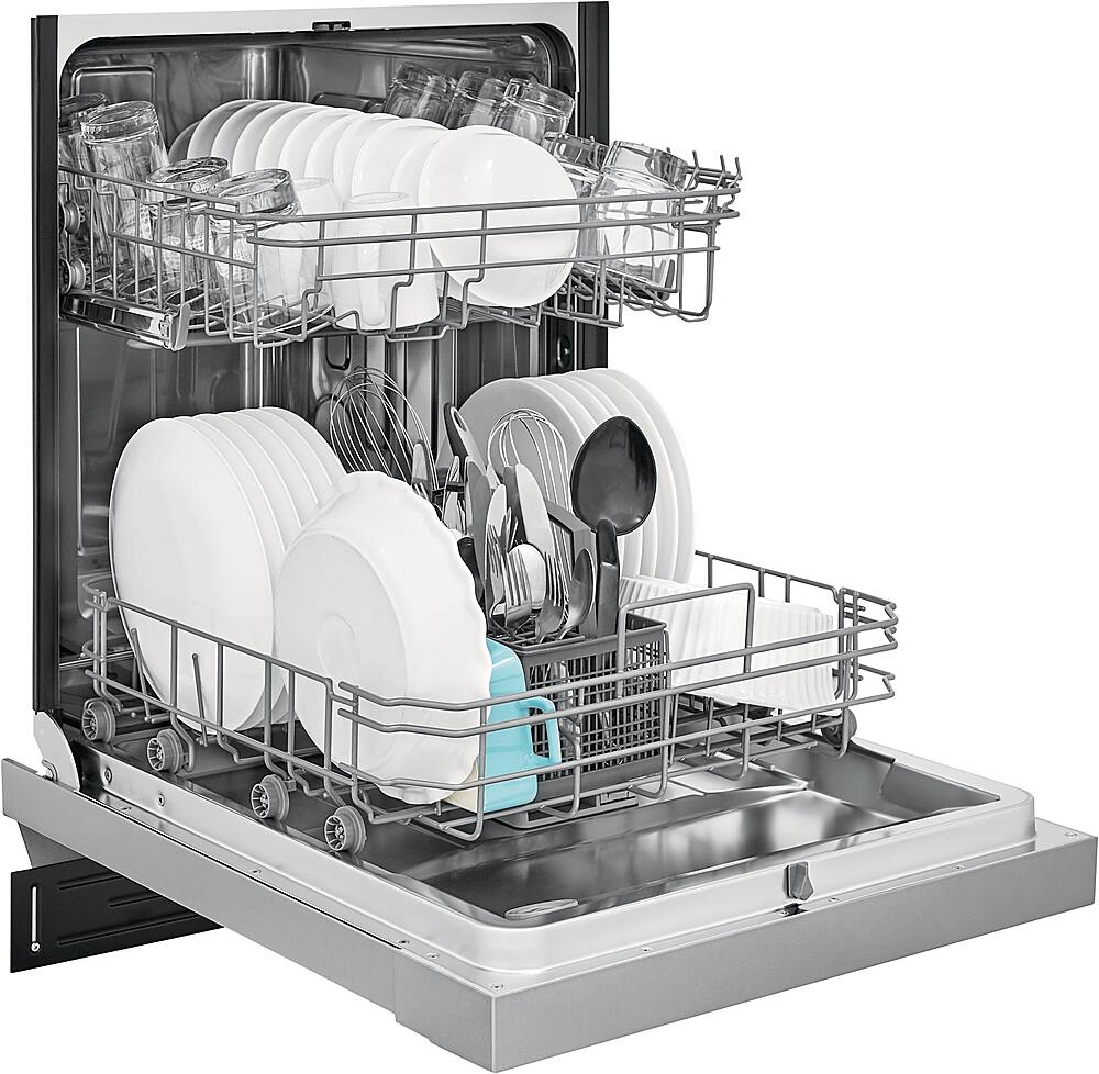 Alt View 13. Frigidaire - 24" Compact Front Control Built-In Dishwasher with Stainless Steel Tub, 52 dBA - Stainless Steel.