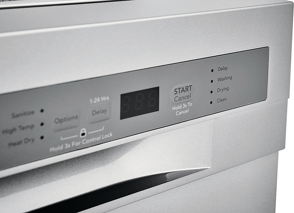 Alt View 14. Frigidaire - 24" Compact Front Control Built-In Dishwasher with Stainless Steel Tub, 52 dBA - Stainless Steel.