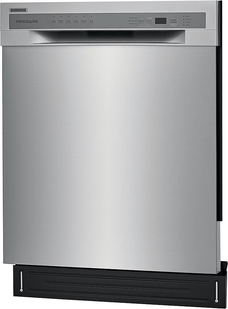 Left. Frigidaire - 24" Compact Front Control Built-In Stainless Steel Tub Dishwasher with Sanitize Cycle, 52 dBA - Stainless steel.