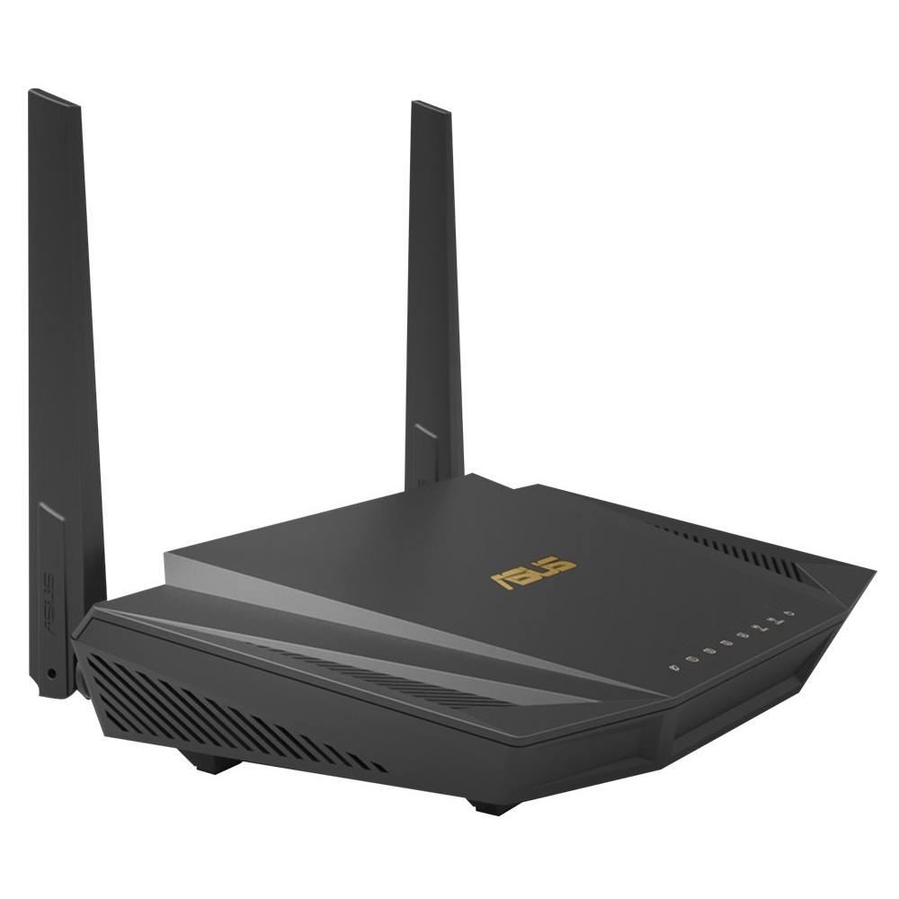 Left View: ASUS - Wireless Router - Black
