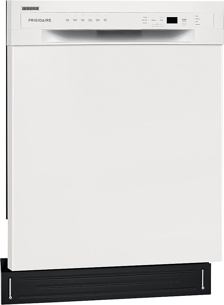 Angle View: Frigidaire - 24" Compact Front Control Built-In Dishwasher with Stainless Steel Tub, 52 dBA - White