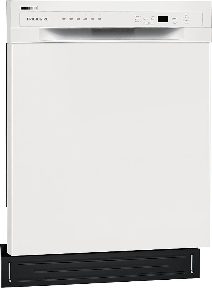 Angle. Frigidaire - 24" Compact Front Control Built-In Dishwasher with Stainless Steel Tub, 52 dBA - White.