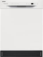 Frigidaire - 24" Compact Front Control Built-In Dishwasher with Stainless Steel Tub, 52 dBA - White - Front_Standard