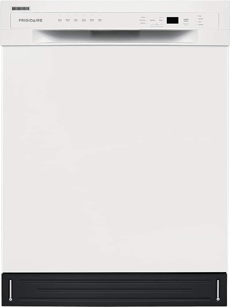 Frigidaire - 24" Compact Front Control Built-In Stainless Steel Tub Dishwasher with Sanitize Cycle, 52 dBA - White