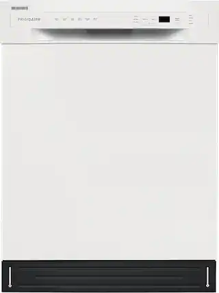 Front. Frigidaire - 24" Compact Front Control Built-In Dishwasher with Stainless Steel Tub, 52 dBA - White.