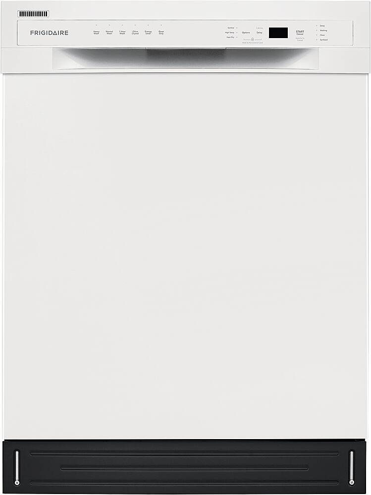 Frigidaire - 24" Compact Front Control Built-In Stainless Steel Tub Dishwasher with Sanitize Cycle, 52 dBA - White