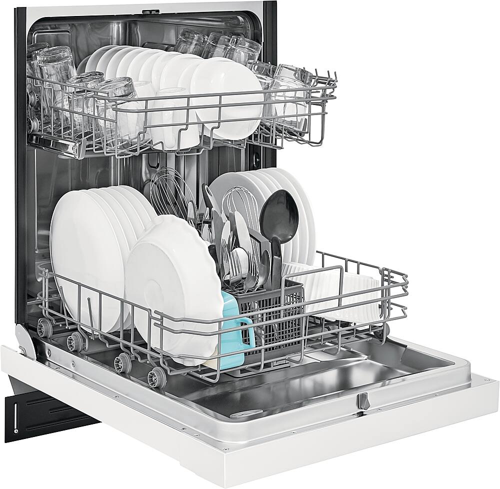 Alt View 11. Frigidaire - 24" Compact Front Control Built-In Dishwasher with Stainless Steel Tub, 52 dBA - White.