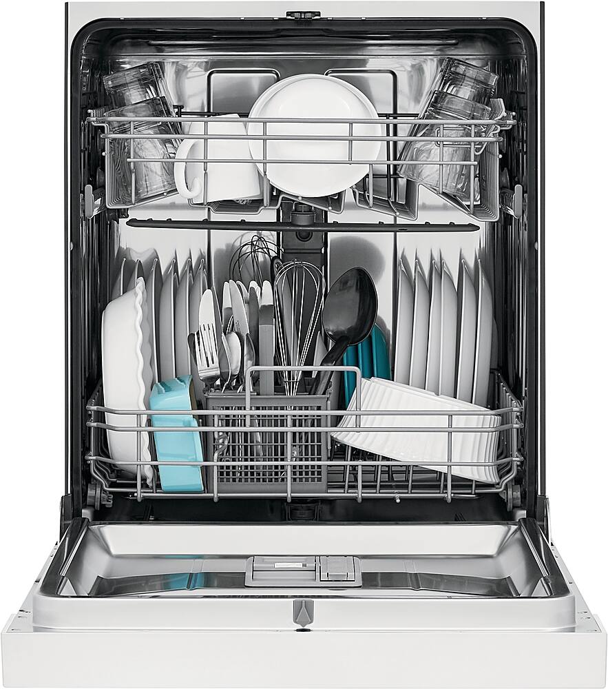 Alt View 2. Frigidaire - 24" Compact Front Control Built-In Dishwasher with Stainless Steel Tub, 52 dBA - White.